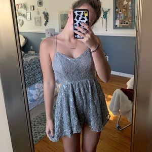 super cute lace sparkly romper